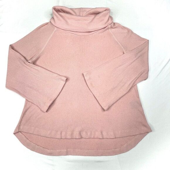 Anthropologie Maeve Ribbed Pink Turtleneck Top - Picture 3 of 10